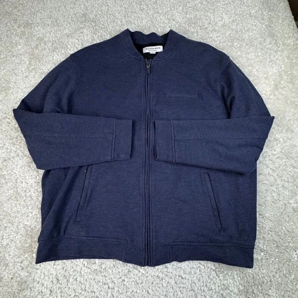Mizzen + Main Fairway Bomber Jacket Navy Blue